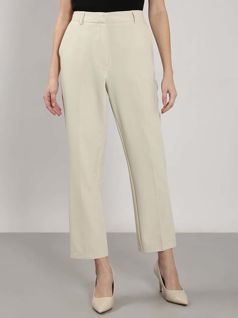 Vero Moda Beige Straight Fit Trousers-image-43