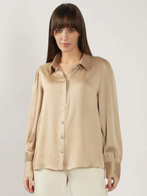 Vero Moda Beige Regular Fit Shirt-image-24