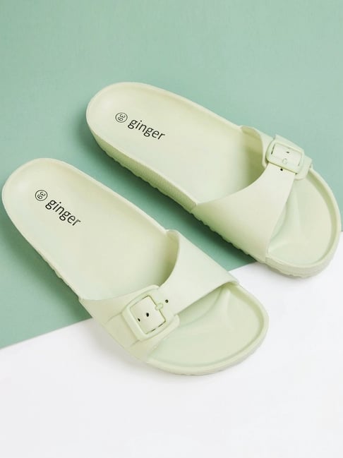 Ginger by Lifestyle Women's Green Slides-picture-44