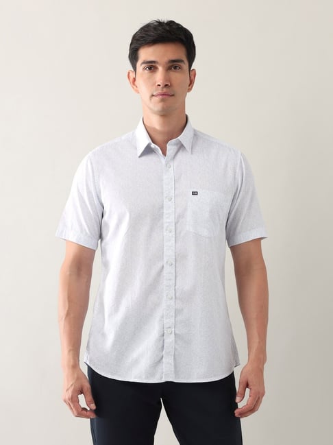 Arrow Sport Blue Cotton Regular Fit Printed Shirt