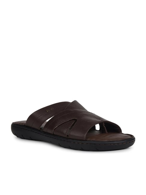 Scholl by Bata Men's Brown Cross Strap Sandals-picture-19