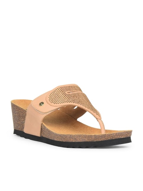 Scholl by Bata Women's Pink Thong Wedges-picture-10