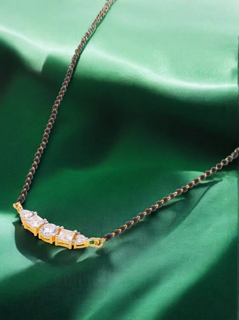 crash.club By CKC Graceful Sterling Silver Mangalsutra with Cubic Zirconia Accents-picture-19