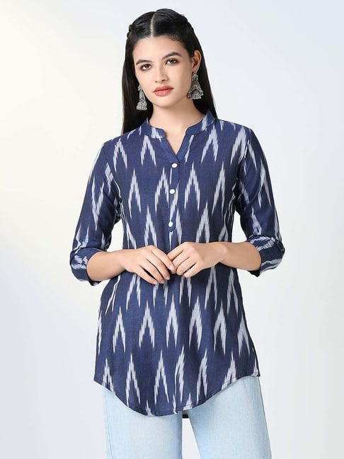 showoffff Showoff Navy Blue Regular Fit Printed Kurtis-picture-32