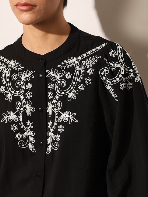 Only Black Embroidery Top