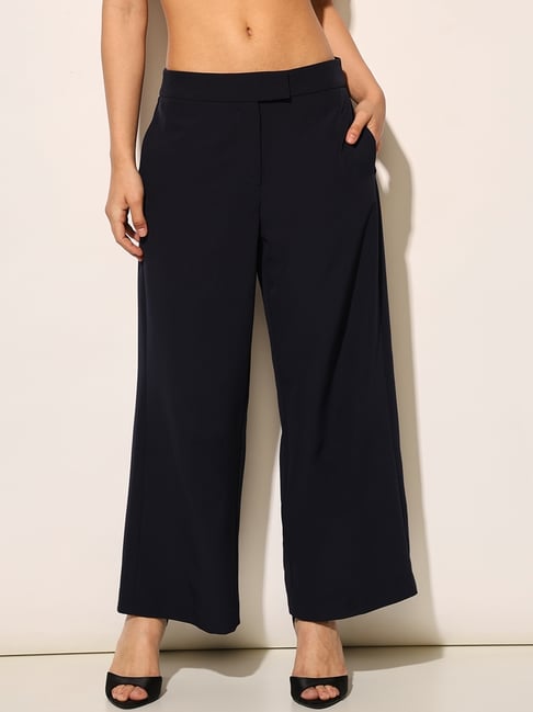Only Navy Blue Solid Pants-picture-37