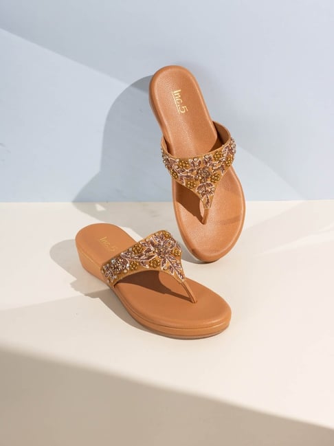 Women's Antique Gold T-Strap Wedges