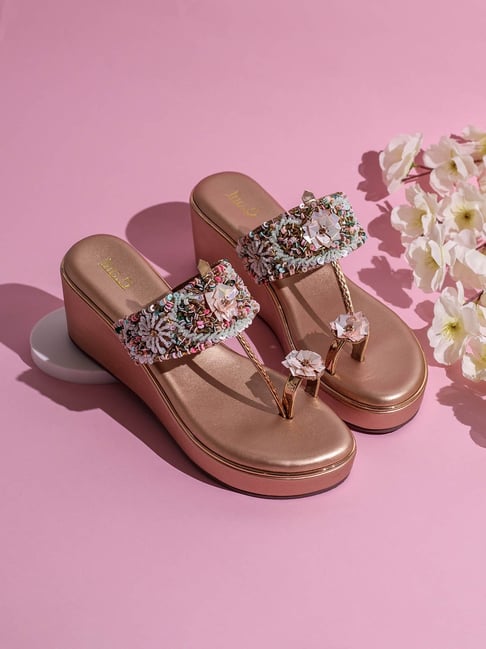 Inc.5 Women's Rose Gold Toe Ring Wedges-picture-32