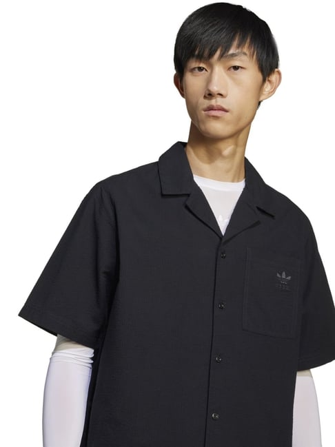 Adidas Originals Black Cotton Loose Fit Shirt