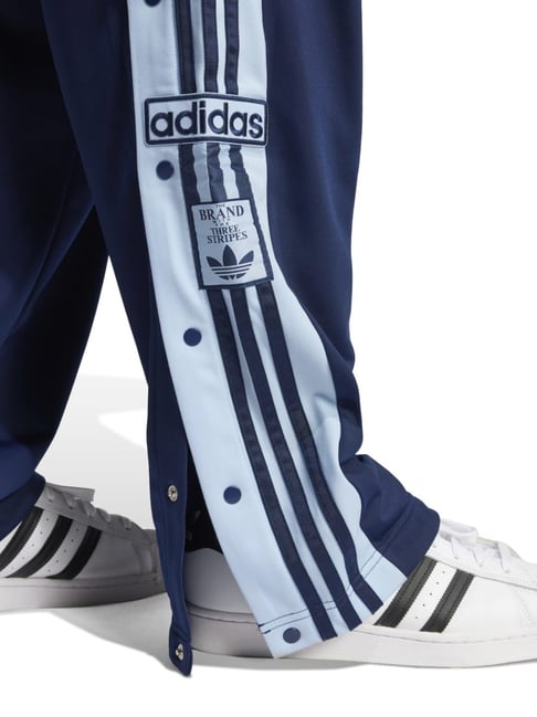 Adidas Originals Blue Regular Fit Striped Trackpants - Main Image