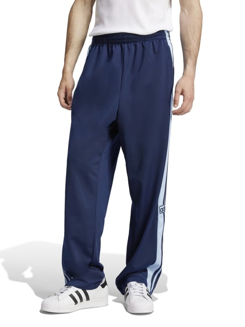Adidas Originals Blue Regular Fit Striped Trackpants-picture-18