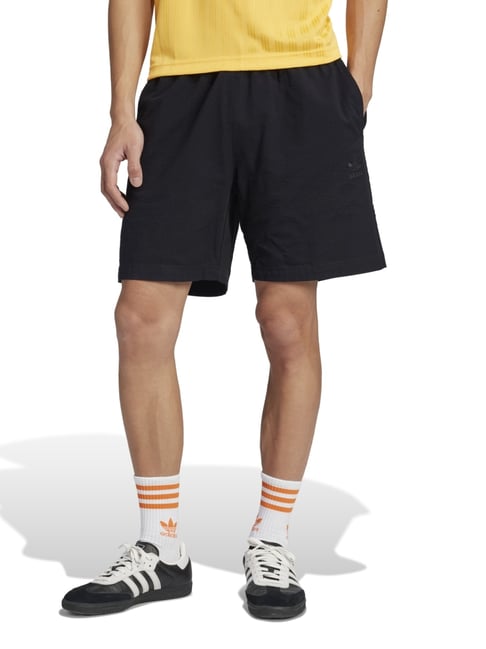Adidas Originals Black Cotton Regular Fit Sports Shorts