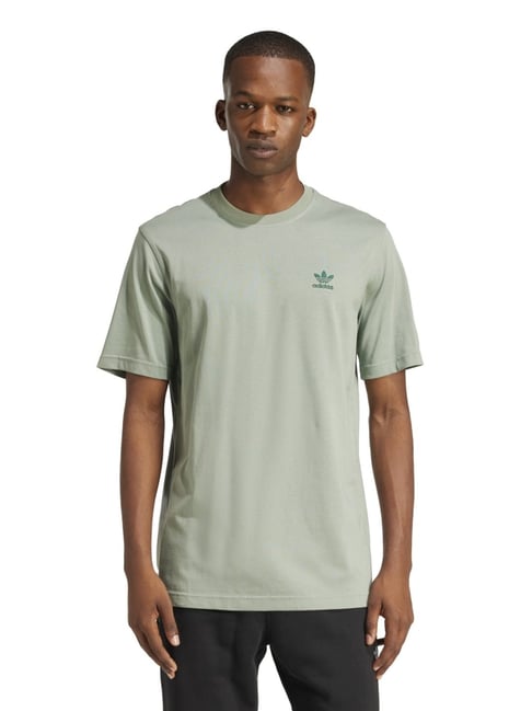 Adidas Originals Green Cotton Regular Fit Sports T-Shirt