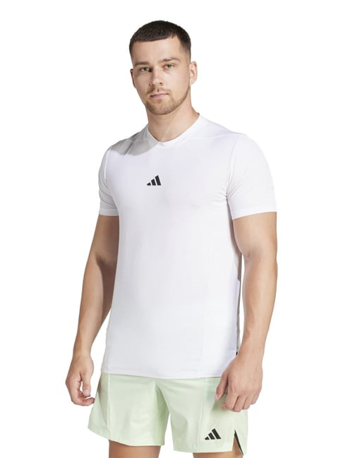 Adidas White Slim Fit Sports T-Shirt-picture-20