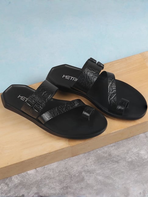Metro Men's Black Toe Ring Sandals-picture-39