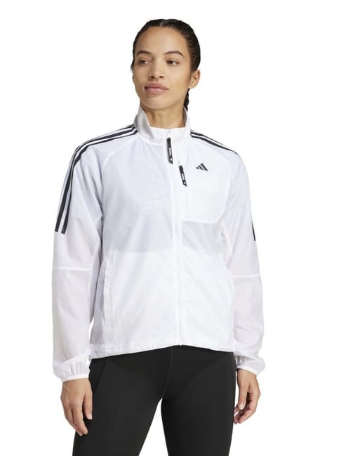 Adidas White Regular Fit Sports Jacket