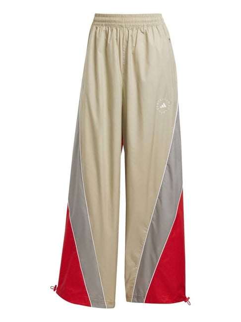Adidas Beige Loose Fit Color-Block Trousers-image-45