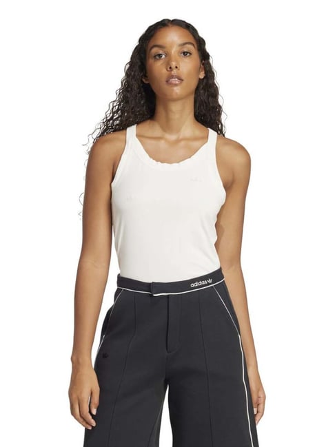 Adidas Originals White Slim Fit Tank Top-image-37