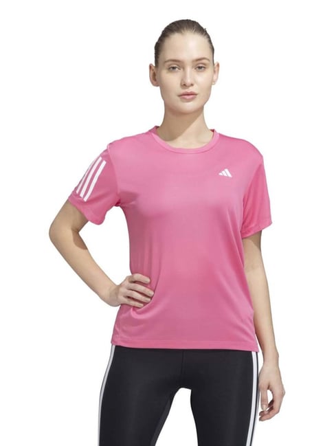 Adidas Pink Regular Fit Sports T-Shirt-picture-10
