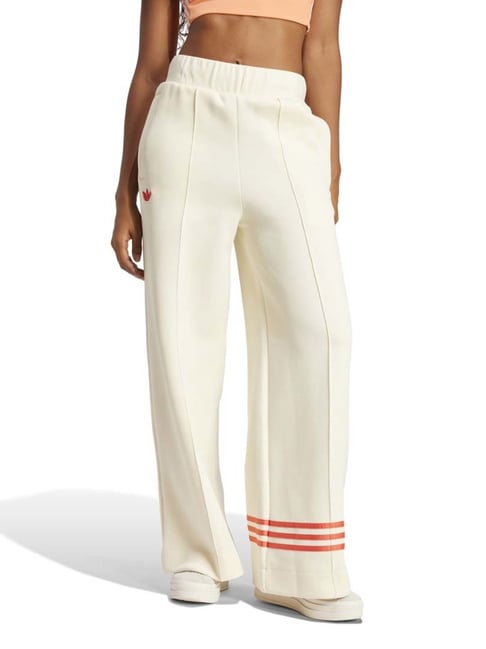 Adidas Originals White Cotton Loose Fit Track Pants