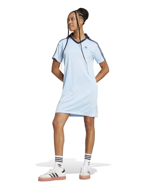 Adidas Originals Blue Regular Fit Striped Dress-picture-34