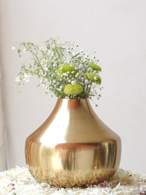 BEHOMA Golden Metal Droplet Vase