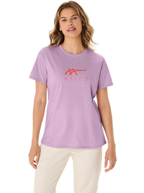 Asics Women's Light Ube Training Core Stripe Graphic T-Shirt
