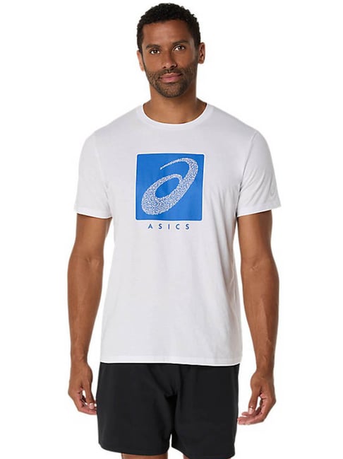 Asics Men's Brilliant White Graphic Cotton Blend T-Shirt-picture-30