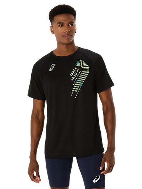 Asics Men's Performance Black Track Graphic Short Sleeve T-Shirt-picture-21