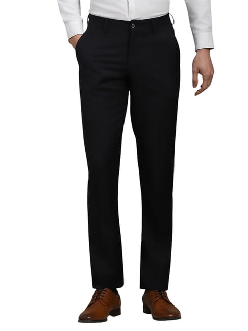 Louis Philippe Black Slim Fit Trousers-picture-26