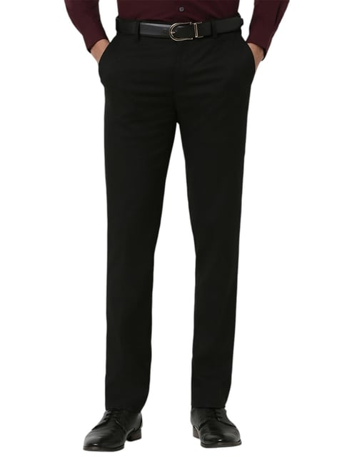 Peter England Black Slim Fit Trousers-picture-45