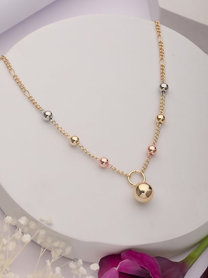 Buy Saraf RS Jewellery Gold Polish Ball Locket Ball Necklace
