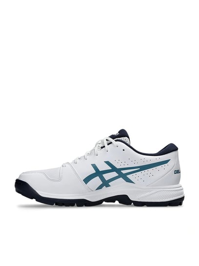Buy Asics Men's GEL-PEAKE 2 White & Atlantis Blue Cricket Shoes