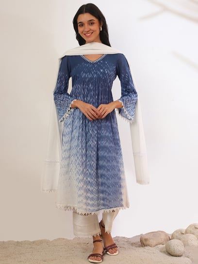 Set Kurta Dritto In Cotone Con Stampa Floreale Aurelia Da Donna Con Palazzo E Dupatta~p148709836 Set Kurta Dritto In Cotone Con Stampa Floreale Aurelia Da Donna Con Palazzo E Dupatta~p148709836