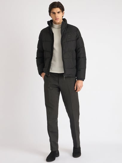 Antony Morato Black Regular Fit Quilted Hooded Jacket