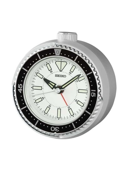 Seiko Silver Plastic Round Analog Beep Alarm Clock With Sweep Movement