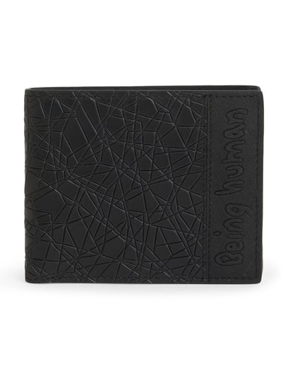 Being Human Black Textured Leather Wallet