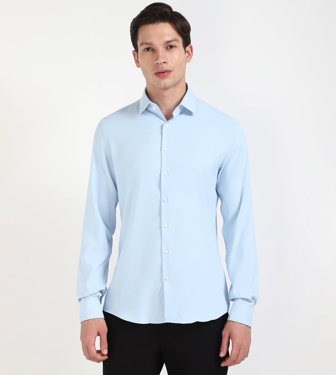 Columbia Mens Blue Omni-Shade Broad Spectrum Summit Valley Woven