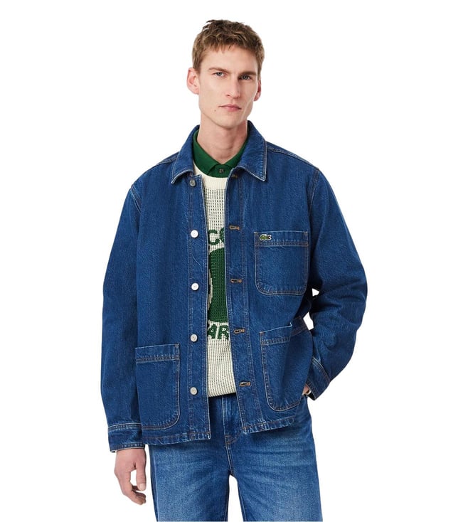 ダイ LACOSTE indigo denim swing top Buy Lacoste Blue Heavy Cotton Denim Overshirt Online @ Tata CLiQ