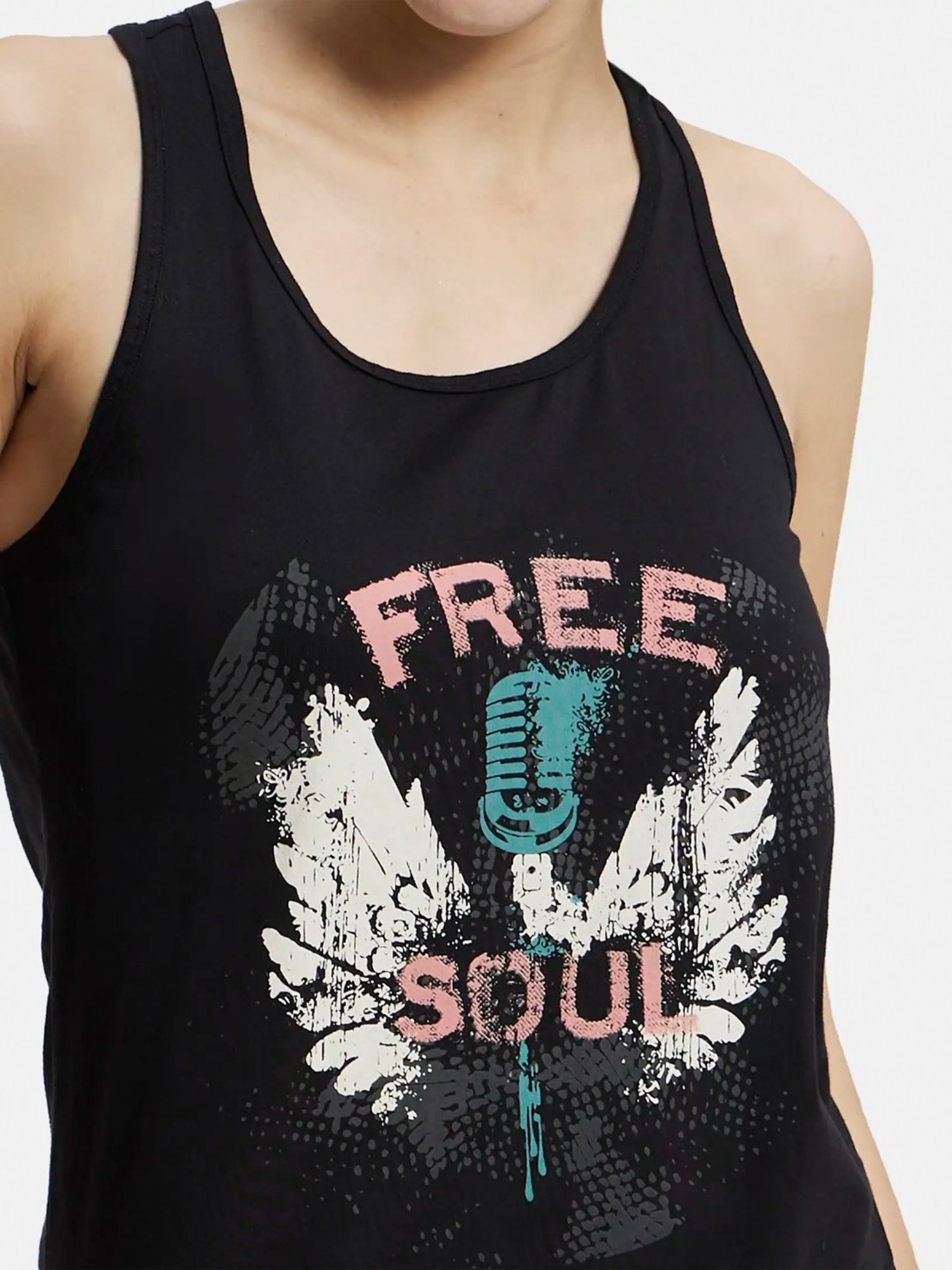 Buy Jockey Black Graphic Print Tank Top for Women Online @ Tata CLiQ