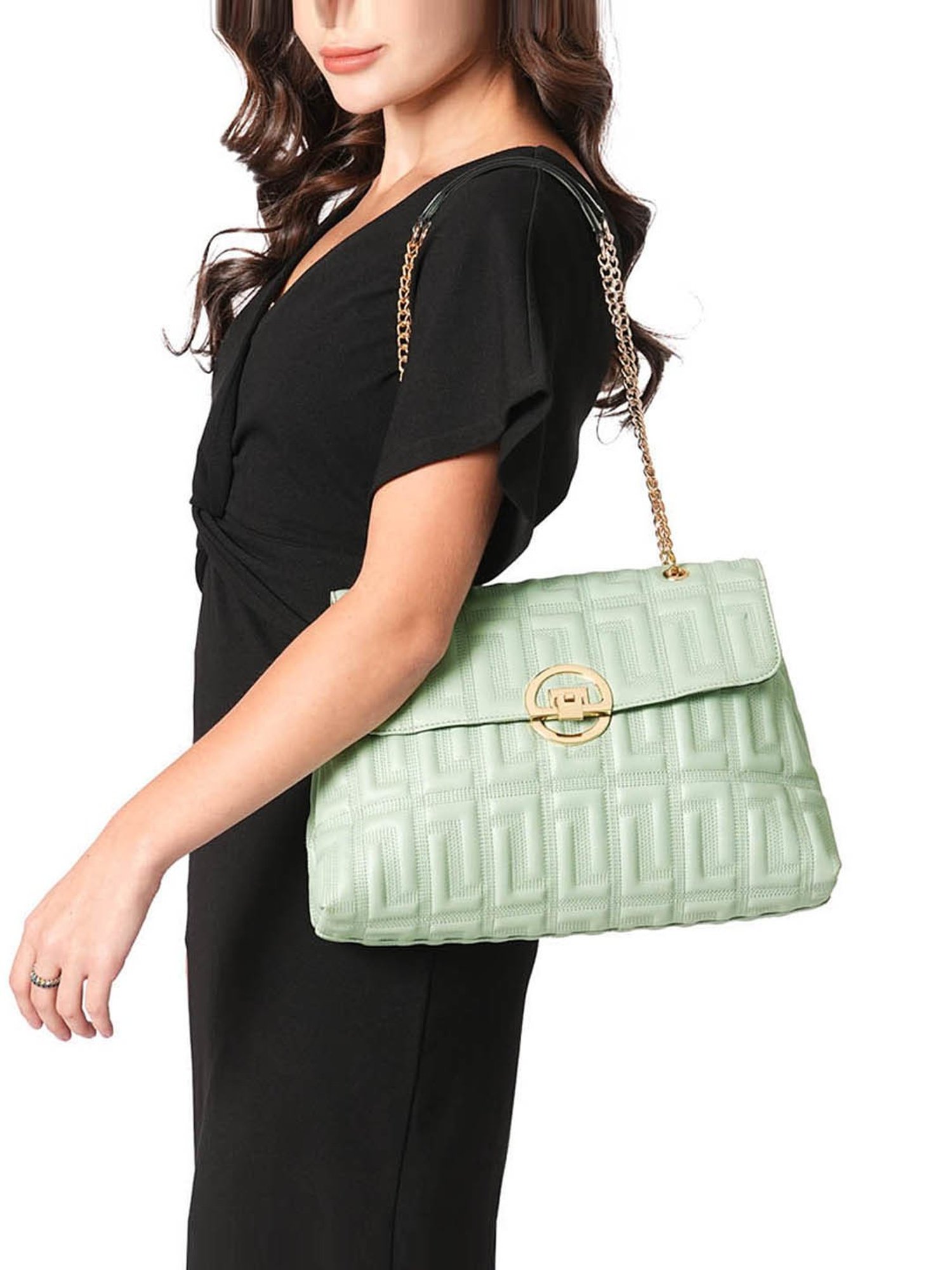 『lucaluna』 Buy Lavie Luxe Mint Green LX Edel Fp Satchel Handbag Online @ Tata