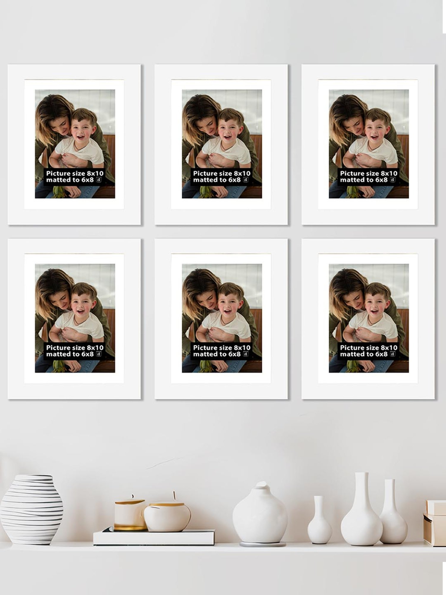 Buy Art Street White Photo Frame (8 x 10 Inch) - Set of 6 at Best