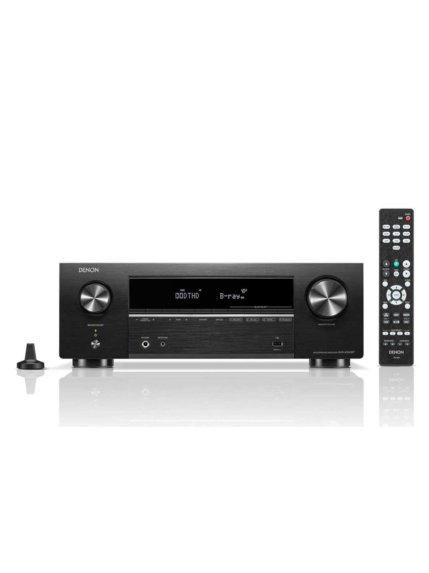 Denon Avr-X580Bt, 5.2Ch, 5 Hdmi Inputs, 140W, 8K Av Receiver - Black
