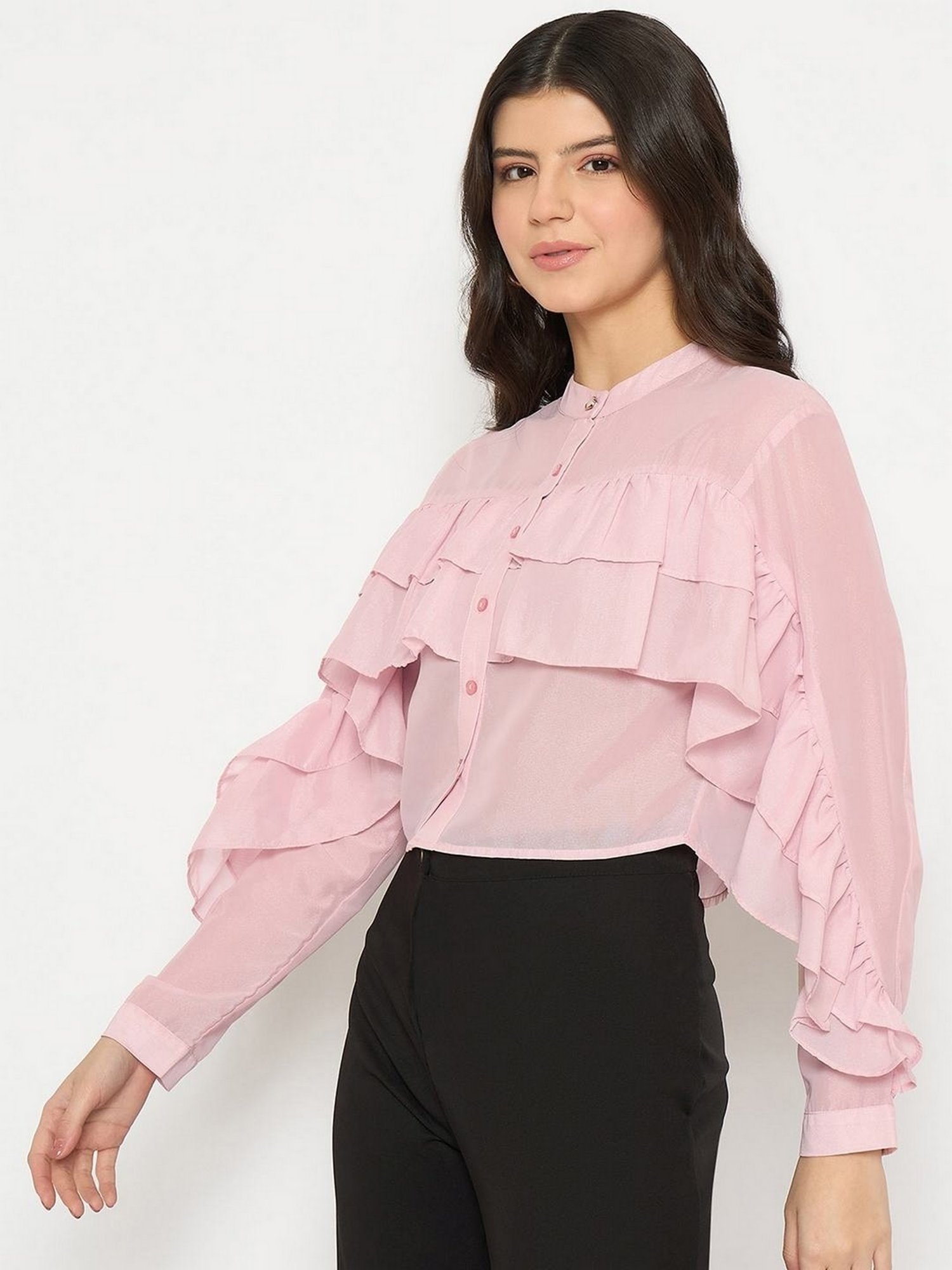 トップス andmary Lala shirring ribbon tops pink Andmary Lala shirring ribbon tops pink andmary Lala shirring