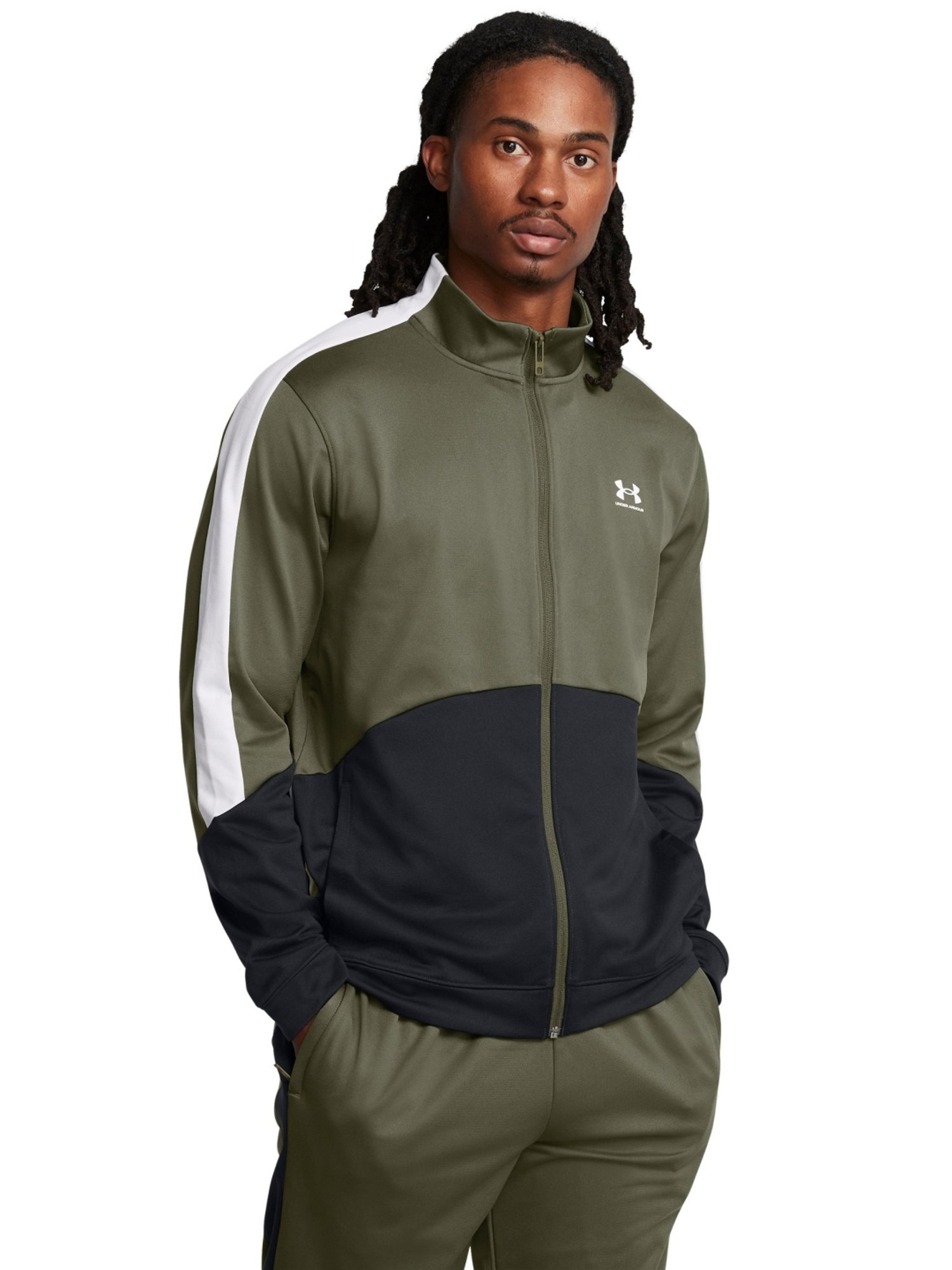 Under Armour Green Regular Fit Colour Block Sports Jacket