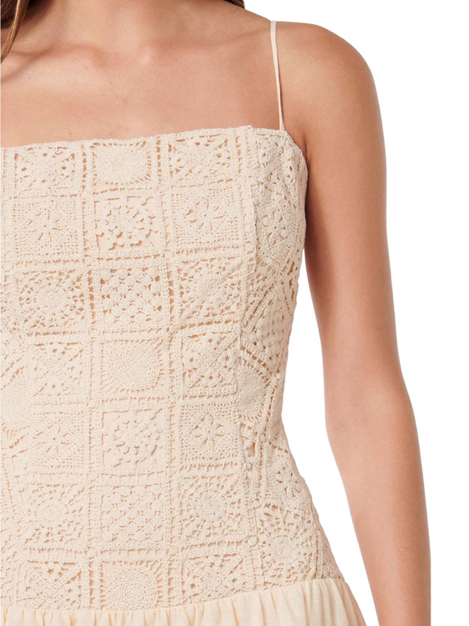 forever new crochet dress Lyvia Crochet-Bodice Dress in White - Size 4 to 16