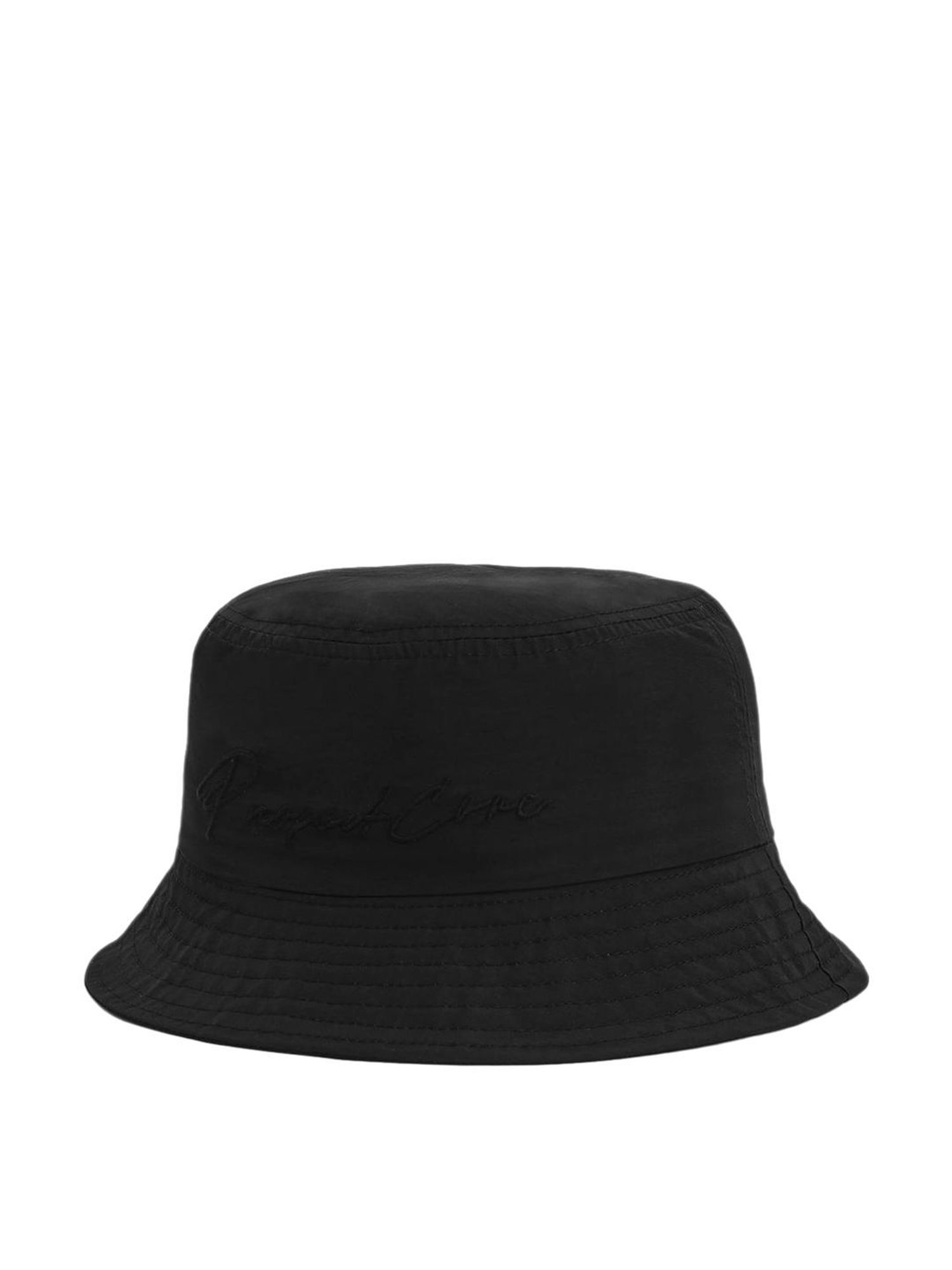 Buy Jack & Jones Black Embroidered Text Bucket Hat at Best Price