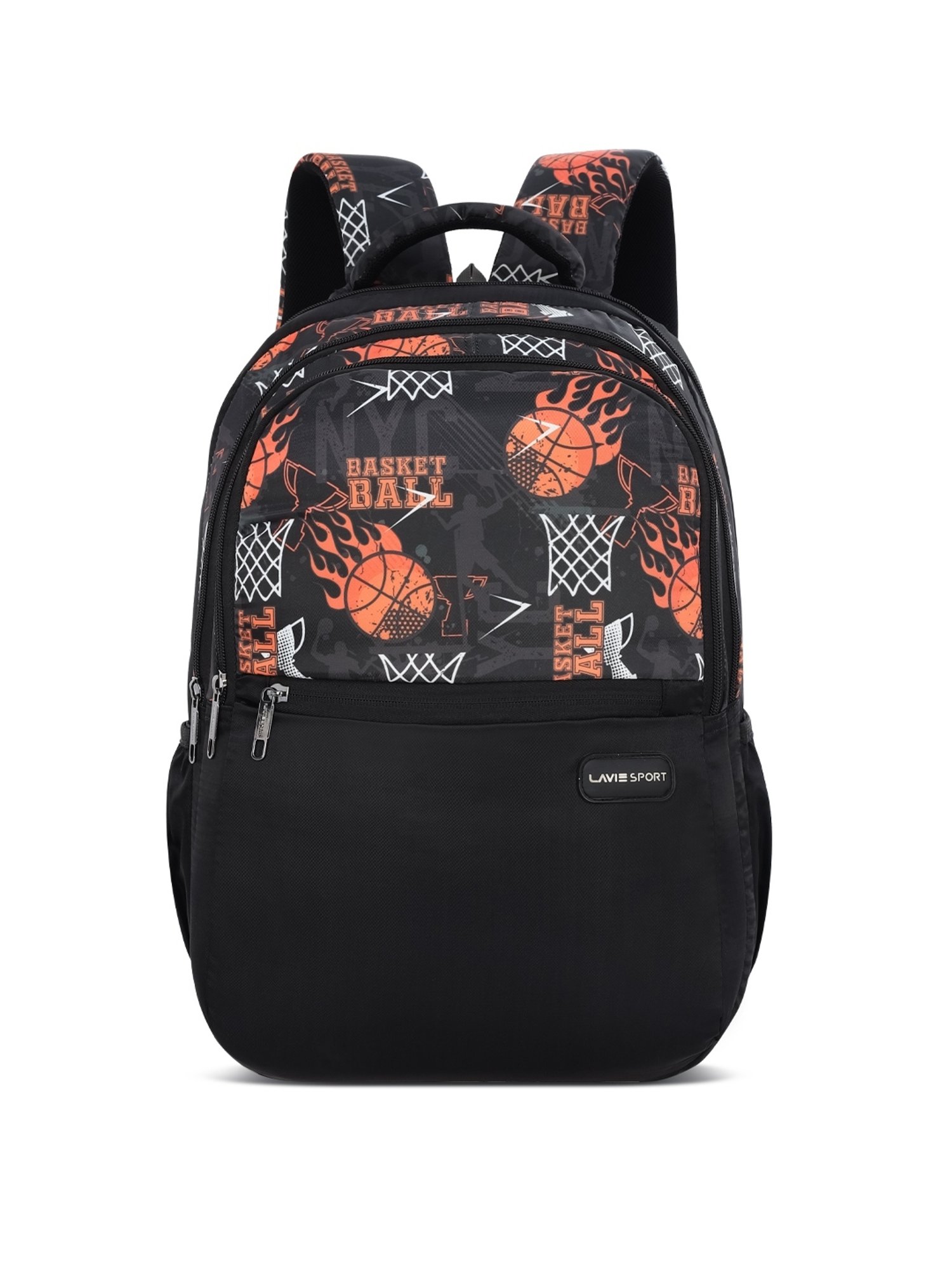 LAVIE SPORT Black Basketball Printed Large Backpack
