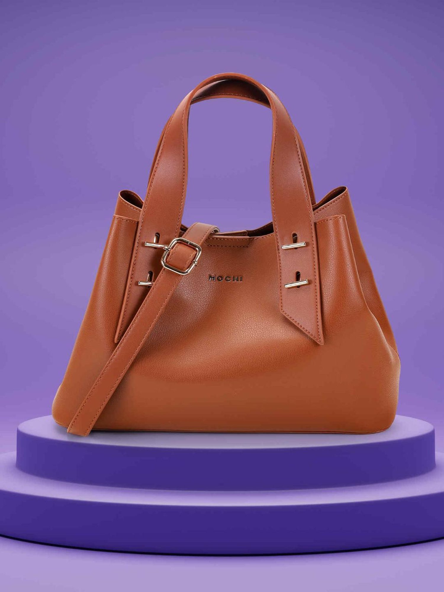 Mochi Brown Medium Satchel