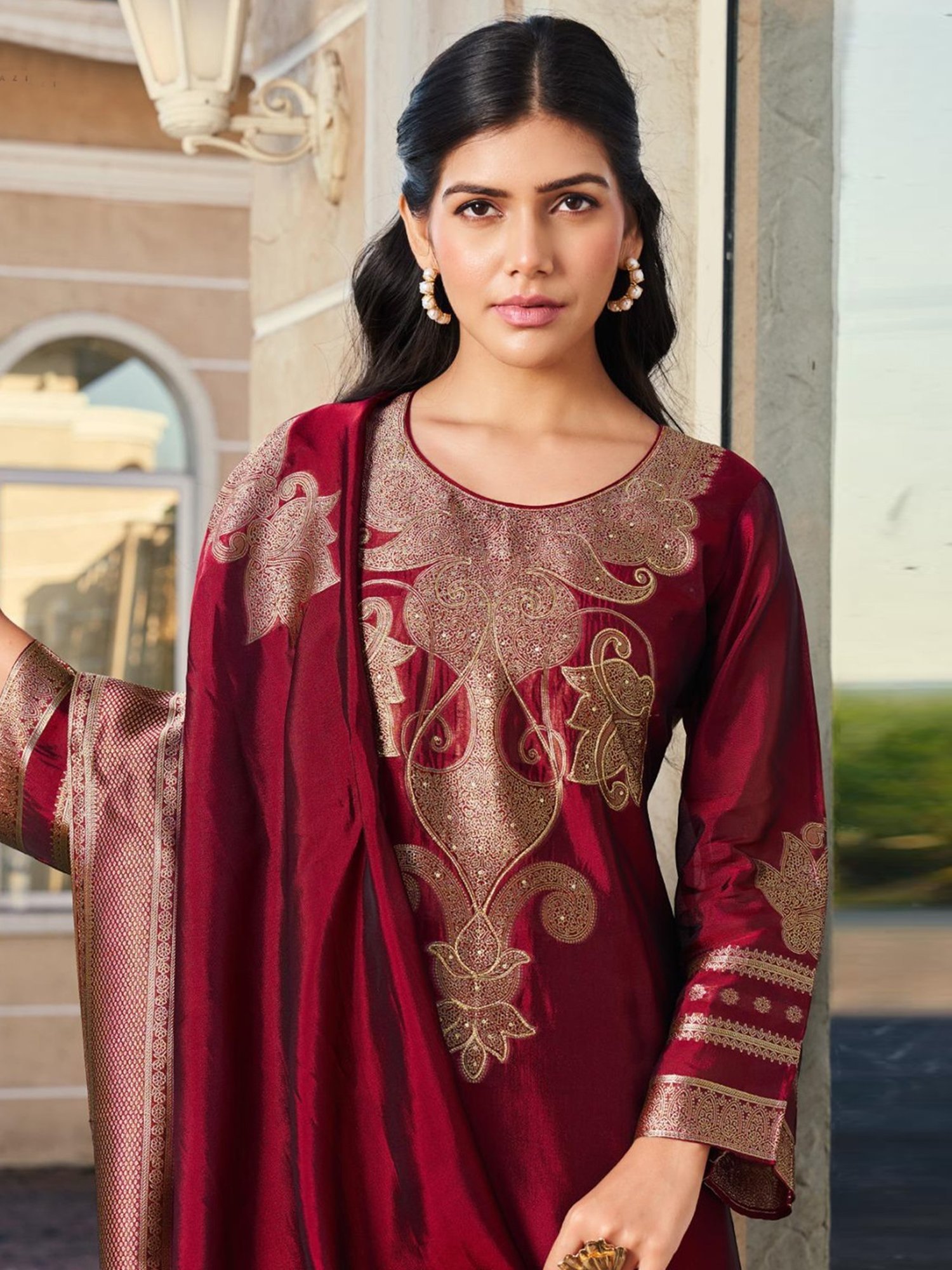 banarasi dress material design Banarasi Suits
